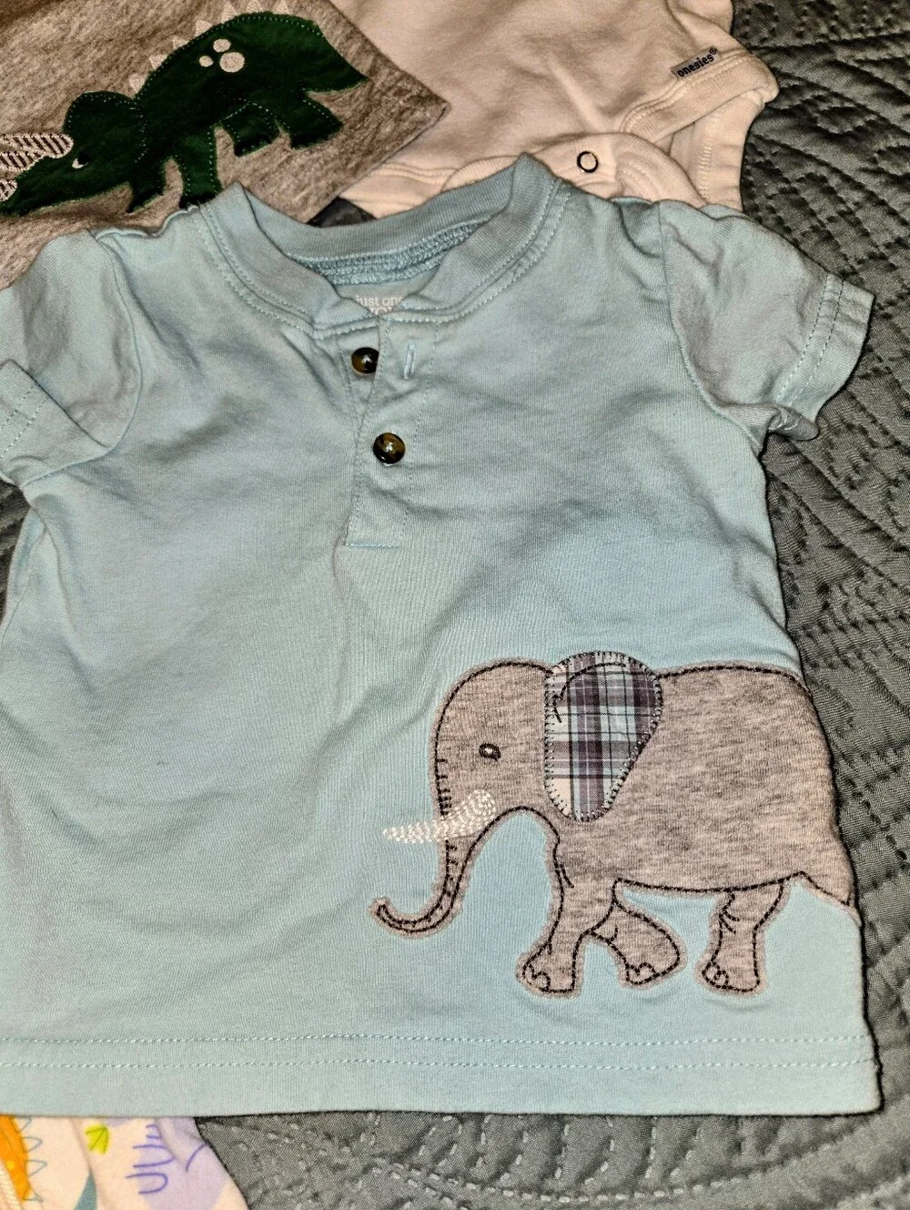 Baby Boy 6-9M Mixed Clothing Bundle - Dinosaurs & Elephant Designs 6pcs